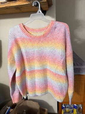Pastel Striped Crewneck Sweater - Multicolor